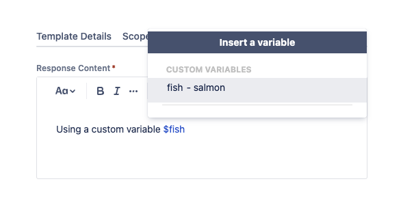 template creation with visibility scope